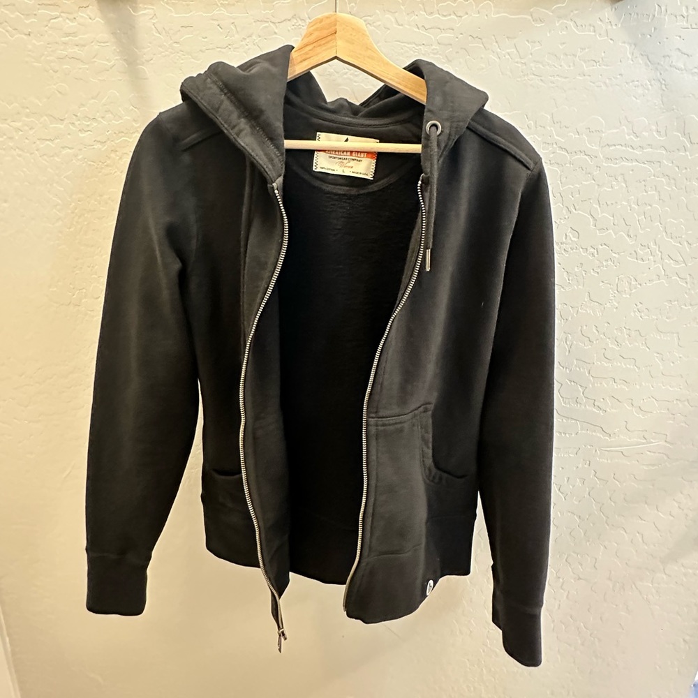 American Giant black classic full zip hoodie size L